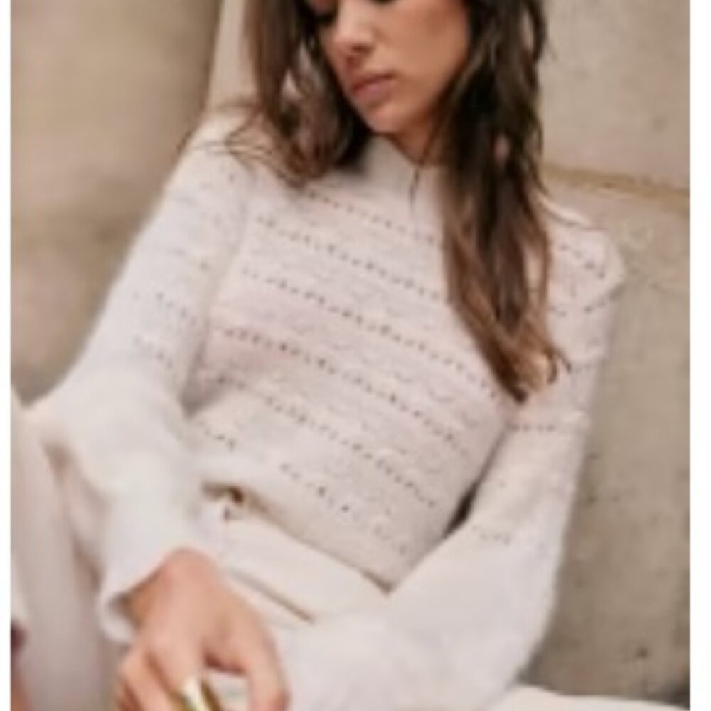 Sézane White Knit Sweater